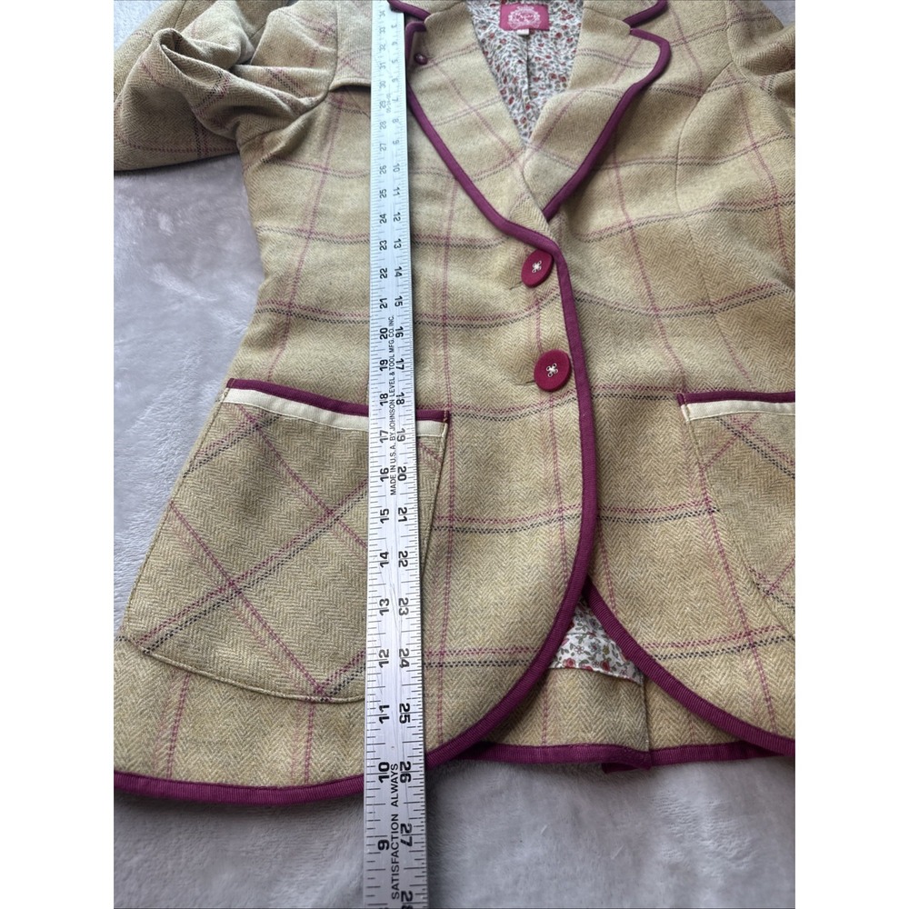 Ness Scotland Wool Blend Plaid Blazer Tweed Riding Equestrian US 8 UK 10 - Picture 4 of 10